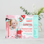 Invitation Carnaval rose (Debout devant)