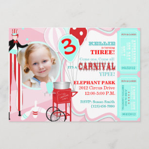 Invitation Carnaval rose