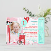 Invitation Carnaval rose 2 (Debout devant)