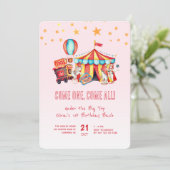 Invitation Carnaval rose Circus 1er anniversaire Bash (Debout devant)