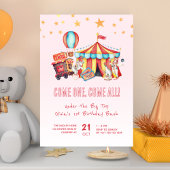 Invitation Carnaval rose Circus 1er anniversaire Bash