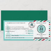 Invitation Carnet d'embarquement de Noël à NEW YORK (Devant / Derrière)