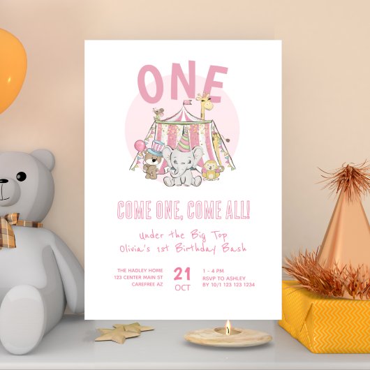 Invitation Carnival Circus 1er anniversaire