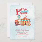 Invitation Carnival Circus Baby Shower (Devant)
