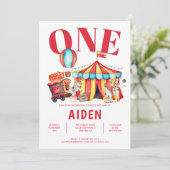 Invitation Carnival Circus Big Top 1er Anniversaire (Debout devant)