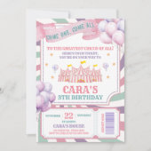 Invitation Carnival Circus Birthday Party  (Devant)