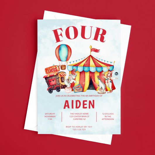 Invitation Carnival Circus Festival 4e Anniversaire