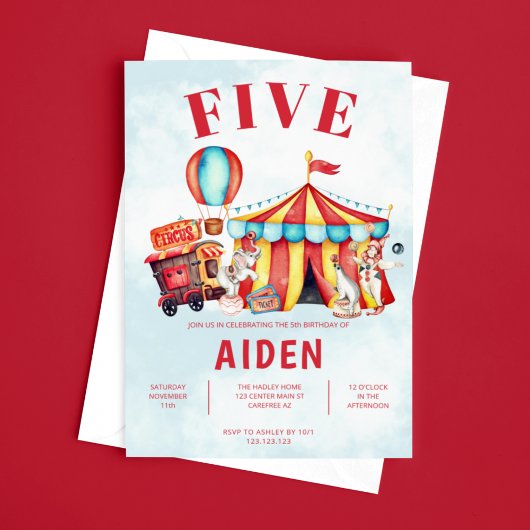 Invitation Carnival Circus Festival 5e Anniversaire