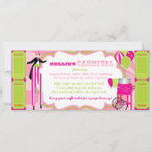 Invitation Carnival Circus Stilt Walker Anniversaire (Dos)