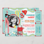 Invitation Carnival Circus Stilt Walker Anniversaire (Devant / Derrière)