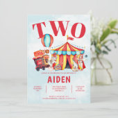 Invitation Carnival Cirque Festival Enfant 2e Anniversaire (Debout devant)