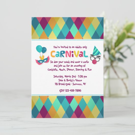 Invitation Carnival Diamonds (Debout devant)