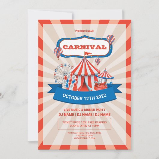 Invitation Carnival Fun Fair Party Flyer (Devant)
