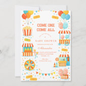 Invitation Carnival Treats Circu Baby Shower (Devant)
