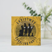 Invitation Carolage de Noël Elegant Black Gold (Debout devant)