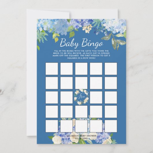Invitation Carolina | Baby shower Jeu de Bingo (Devant)