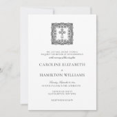 Invitation Caroline Simple Noir Script Mariage chrétien (Devant)