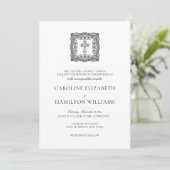 Invitation Caroline Simple Noir Script Mariage chrétien (Debout devant)