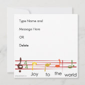 Invitation Carols de Noël Joy Card/Invitation (Dos)
