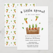 Invitation Carottes de jardin bébé douche de pousse petite fr (Devant / Derrière)