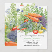 Invitation Carottes mignonnes et Baby shower à la tomate (Devant / Derrière)