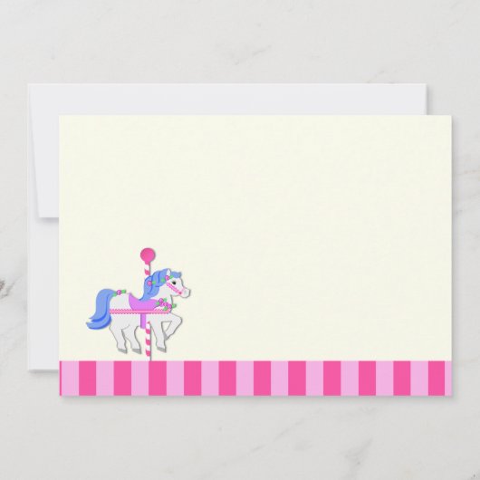 Invitation Carousel Anniversaire rose (Dos)