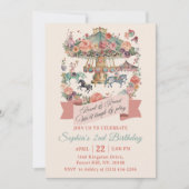 Invitation Carousel Carnival 2e anniversaire de fête Invitati (Devant)