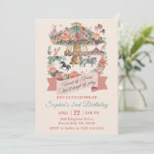 Invitation Carousel Carnival 2e anniversaire de fête Invitati (Debout devant)