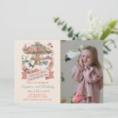 Invitation Carousel Carnival 2e fête d'anniversaire Photo (Debout devant)