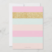 Invitation Carousel Unicorn 1er anniversaire Rose Floral Girl (Dos)