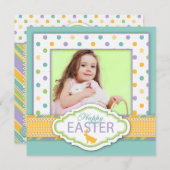 Invitation Carré 2 d'invitation de lapin (Devant / Derrière)