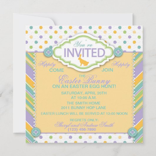 Invitation Carré 2 d'invitation de lapin (Dos)