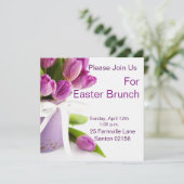 Invitation carré 5,25" de brunch de Pâques x 5,25" (Debout devant)