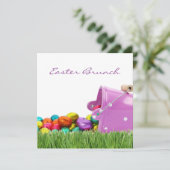 Invitation carré 5,25" de brunch de Pâques x 5,25" (Debout devant)