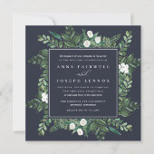 Invitation Carré à serre | Mariage botanique aquarelle (Devant)