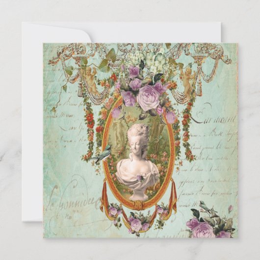 Invitation Carré antique de jardins de Marie Antoinette (Devant)