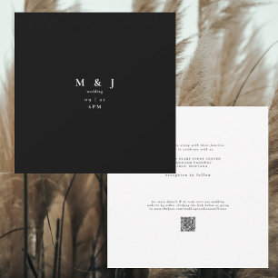 Invitation Carré B/W moderne simple et élégant Mariage