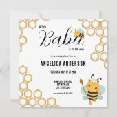 Invitation Carré Babee en route Baby shower (Devant)