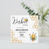 Invitation Carré Babee en route Baby shower (Debout devant)