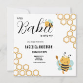 Invitation Carré Babee en route Baby shower (Devant)