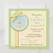 Invitation Carré bienvenu d'invitation d'ours (Dos)