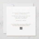 Invitation Carré blanc élégant et simple moderne Mariage (Dos)