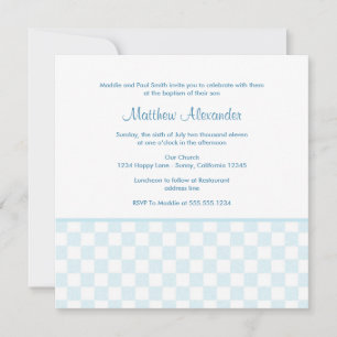 Invitation Carré Blue En vichy
