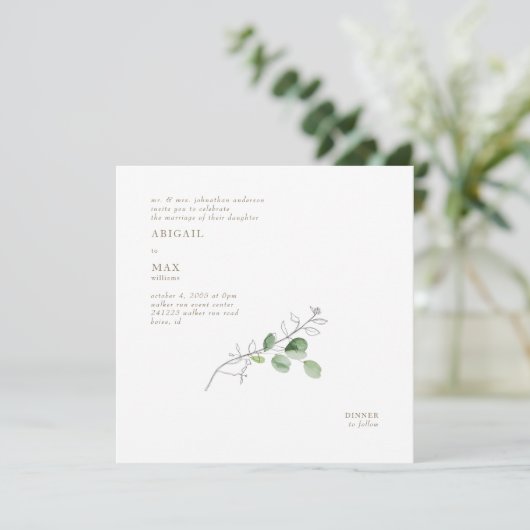 Invitation Carré botanique moderne Spring (Debout devant)