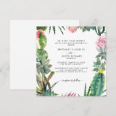 Invitation Carré Cactus Mariée Parents Mariage (Devant / Derrière)