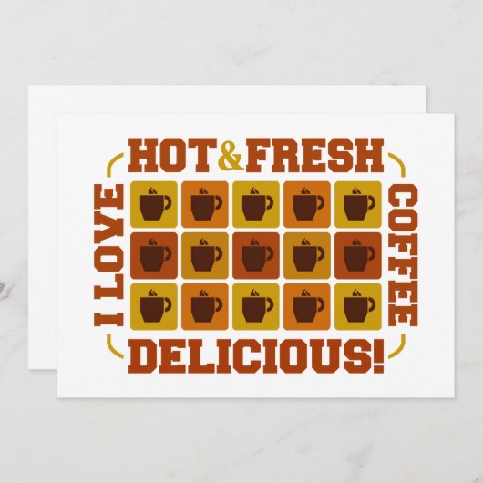 Invitation Carré café, personnalisable (Devant / Derrière)