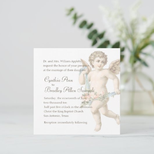 Invitation Carré Cherub (Debout devant)