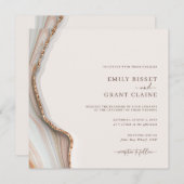 Invitation Carré d'âge en marbre de pierre (Devant / Derrière)