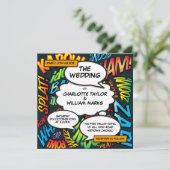 Invitation Carré de bandes dessinées moderne (Debout devant)