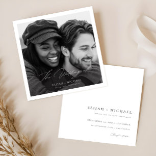 Invitation Carré de budget photo minimaliste moderne Mariage